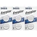 Energizer CR2025 Batteries, 3V Lithium Coin Cell 2025 Watch Battery, (6 Count)