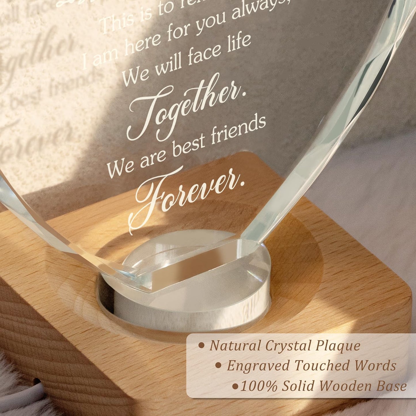 WAVEJOE Best Gift to My Bestie 3D Illusion Lamp, to My Best Friend, 3D Crystal Night Light Gift for Bestie's Birthday, Holiday, for Best Friend Sister