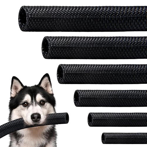 Split Braided Sleeve Cable Management Wire Loom Cord Covers for High-Temperature Automotive Harness and Home Cable Management Cat Proof Cord Covers