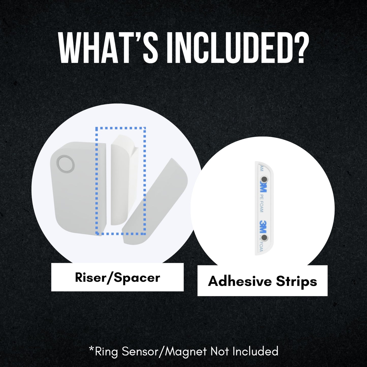 Ring Alarm Magnet Riser | 1 Pack with 3M Adhesive - Easy Mount to Any Doorway, Window, and Entryway | Ring Sensor/Magnet Not Included (1/2 inch)