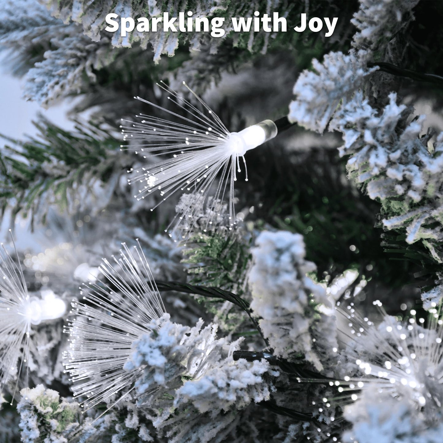 YOLIGHT 33FT Fiber Optic Fairy Lights 60 LED Starburst Firework String Lights Green Wire Twinkle Christmas Lights for Indoor Outdoor Wedding