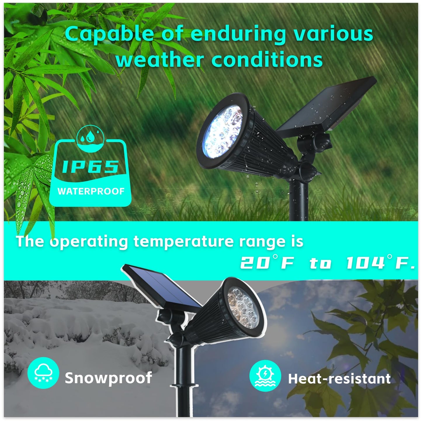 Sunklly Solar Spot Lights Outdoor Color Changing, 8 Lighting Modes 2-in-1 Solar Lights Outdoor Waterproof, Auto On/Off Multicolor Solar Powered