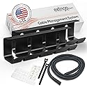 EXTNGO - Under Desk Cable Management Tray [2 Pieces] - Carbon Steel Desk Wire Organizer [16x4x4 in] - No Drilling Wire Management Under Desk with Glue