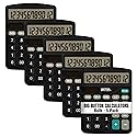 Better Office Products Large Desktop Calculators, 5 Pack, 12-Digit LCD Display, Angled Display Panel, Standard Function, Black, Dual Power