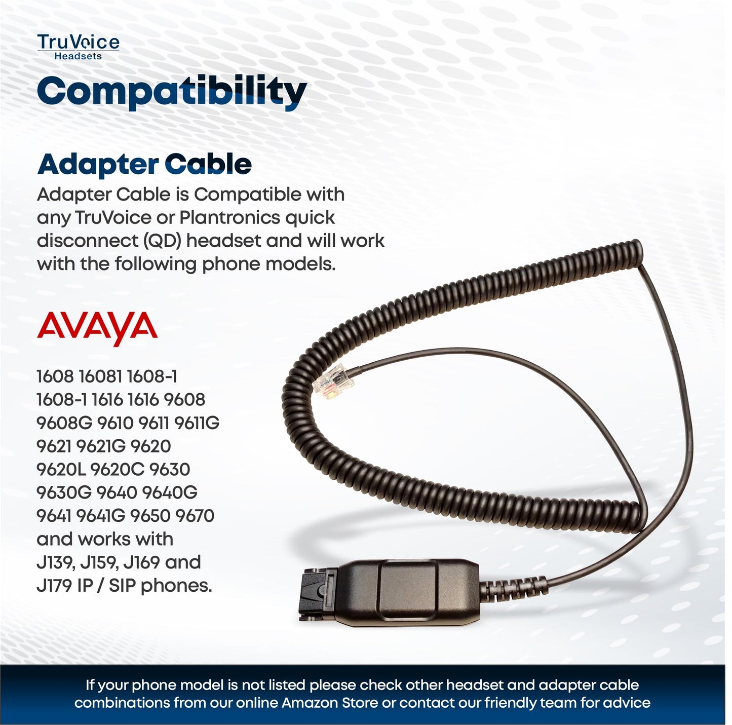 TruVoice HD500 Headset with Noise Cancelling Microphone for Office/Call Center - Compatible with Avaya 1608 1616 9601 9608 9611 9611G 9620 9621 9630