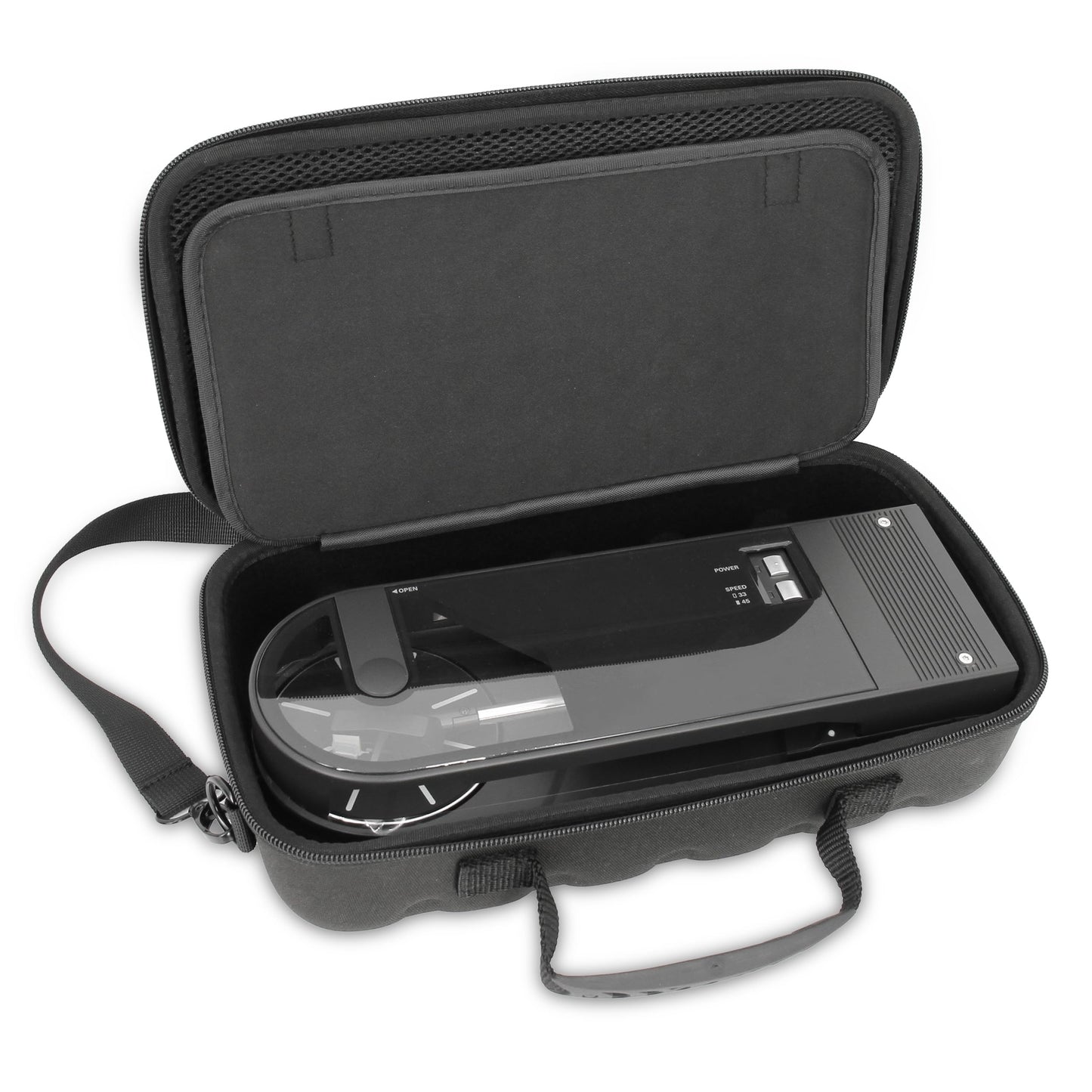 CASEMATIX Travel Case Compatible with Audio-technica AT-SB727 Portable Turntable Sound Burger Vinyl Record Player - Includes Carry Case Only