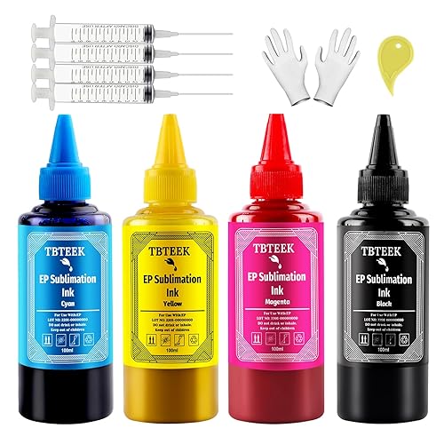 TBTeek Sublimation Ink for Inkjet Printers C68 C88+ L555 L365 L375 L455 L565 L1300 WF7610 XP-434 XP-320 NX 515 NX 420 NX-330 Heat Press Transfer