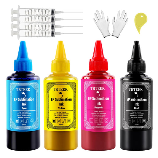 TBTeek Sublimation Ink for Inkjet Printers C68 C88+ L555 L365 L375 L455 L565 L1300 WF7610 XP-434 XP-320 NX 515 NX 420 NX-330 Heat Press Transfer