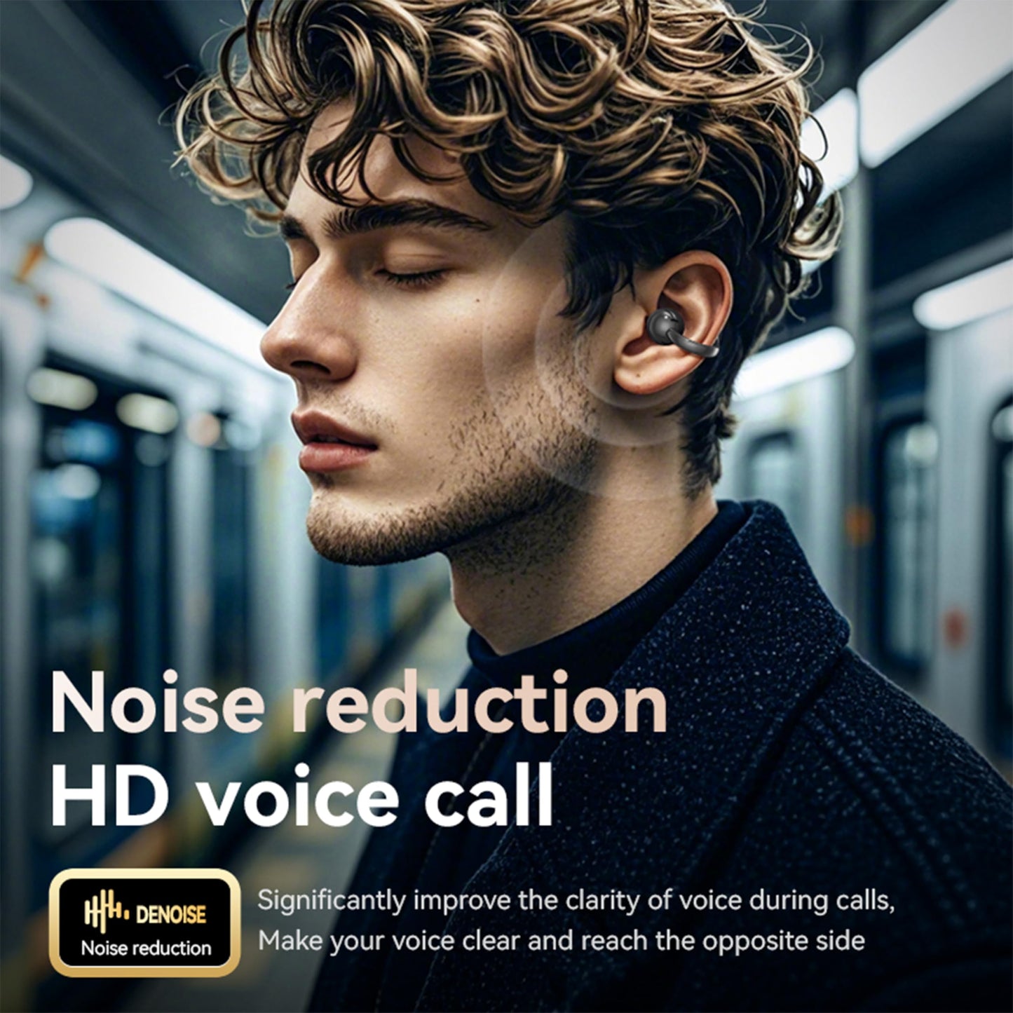 MAcnas Open Ear Clip Headphones Wireless Earbuds Bluetooth 5.4 Sports Earphones with Wireless LED Touch Screen Waterproof in Ear Earphones for Pad…