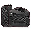Pxobiug 2 PCS Faraday Pouch for Car Keys, Anti-Theft Key Fob Protector Faraday Bag with Sticky Fastener, Anti-Hacking Carbon Fiber RFID Signal