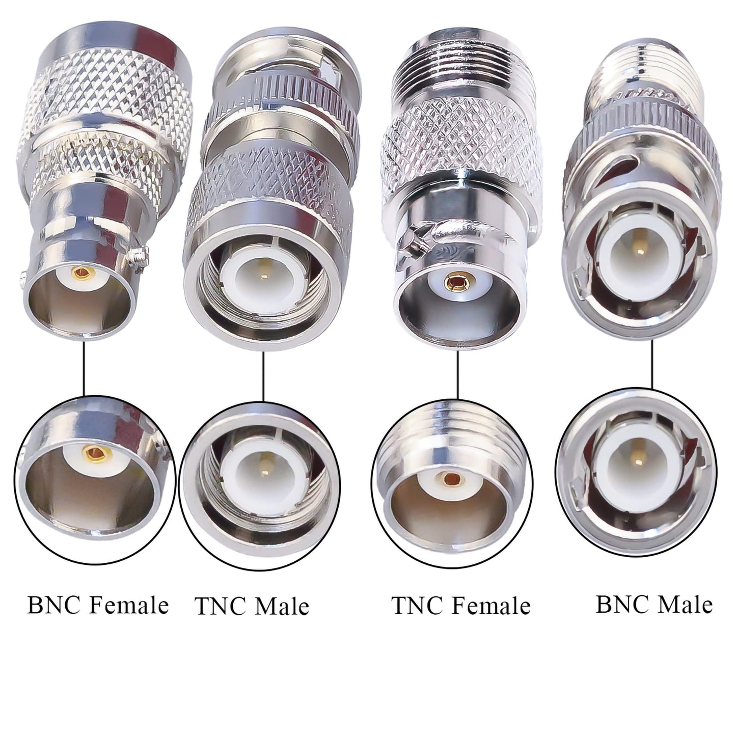 TUOLNK 4 Type Set TNC to BNC Jack RF Coax Adapter TNC Female to BNC Male Coaxial Adapters for Wi-Fi Radios External Antenna Connector Kit