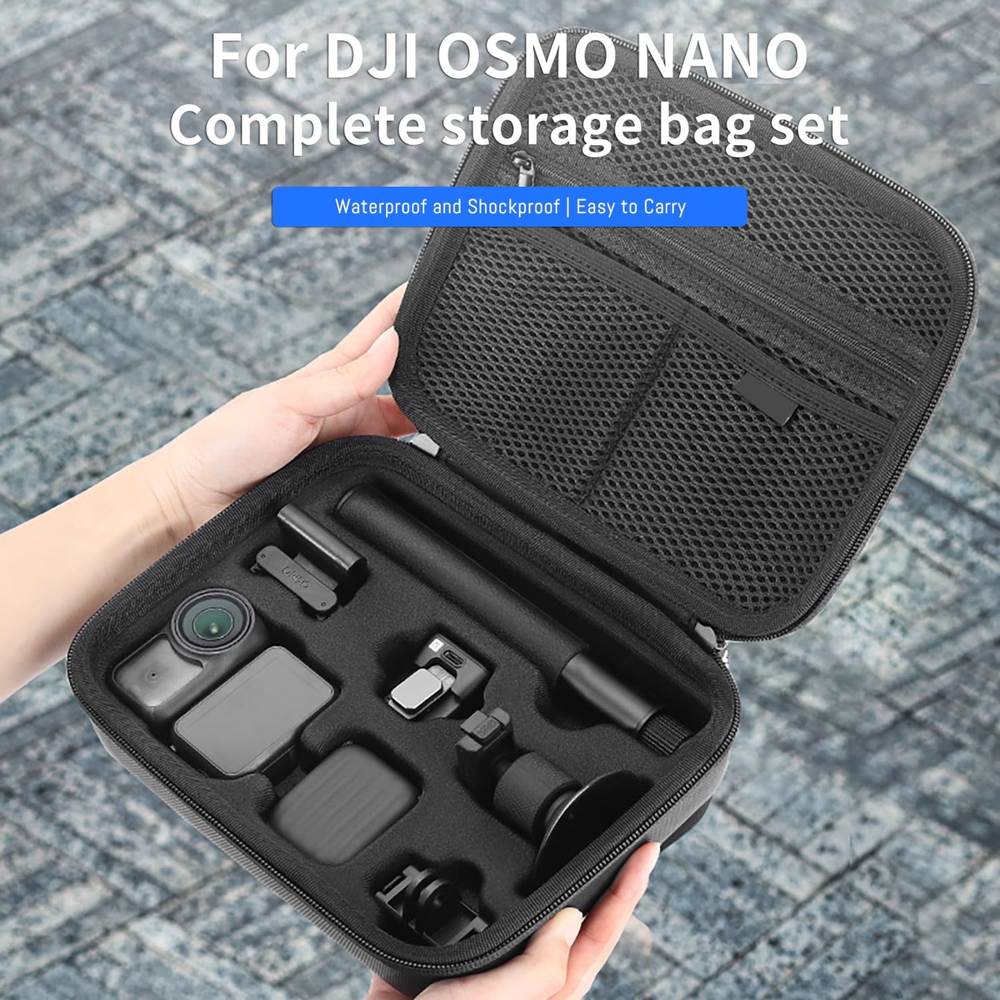 DFTIM Osmo Nano Case,Dual Layer Storage Protective Travel Bag for DJI Osmo Nano Camer Accessories Bullet Time Handle/Selfie Stick, Anti-water Splash