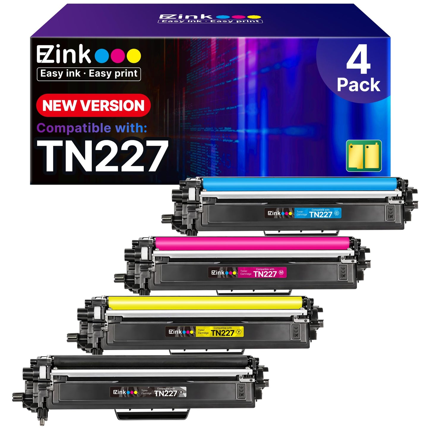 E-Z Ink TN227 for TN-227BK/C/M/Y High Yield Brother TN 227 TN-227 TN223