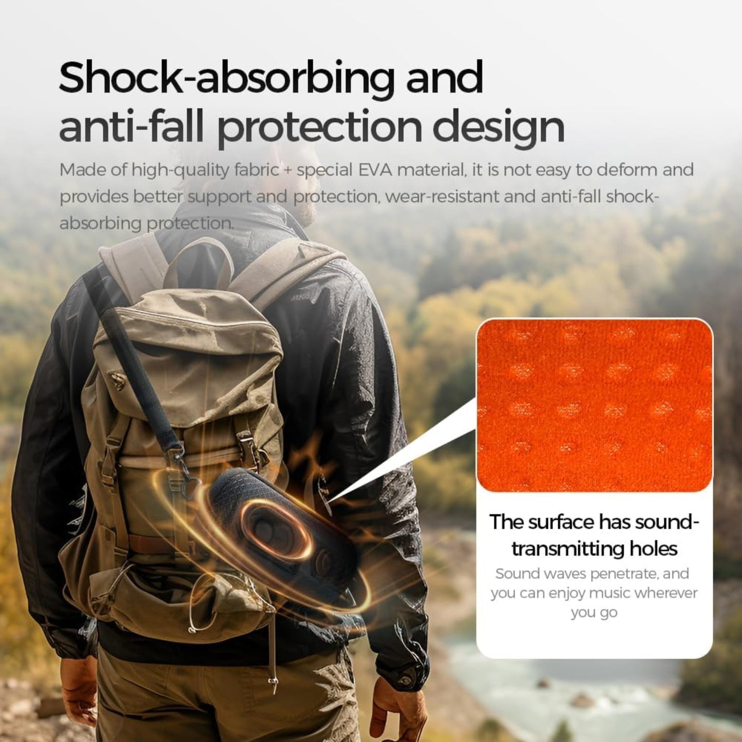 Ekoomar Flip 7 Portable Speaker Travel Case - Compatible with JBL Flip 7 - Protective Hard Shell Case with Shoulder Strap | Carabiner & Hand Strap