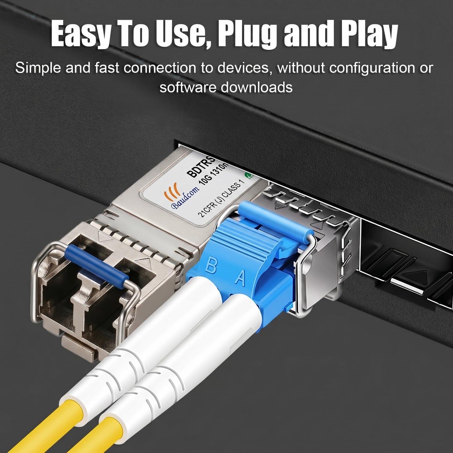 Baudcom 10GBASE-LR SFP+ transceiver 10KM, 10G SFP LR singlemode Module Compatible with Cisco SFP-10G-LR, MA-SFP-10GB-LR, Ubiquiti UniFi UF-SM-10G