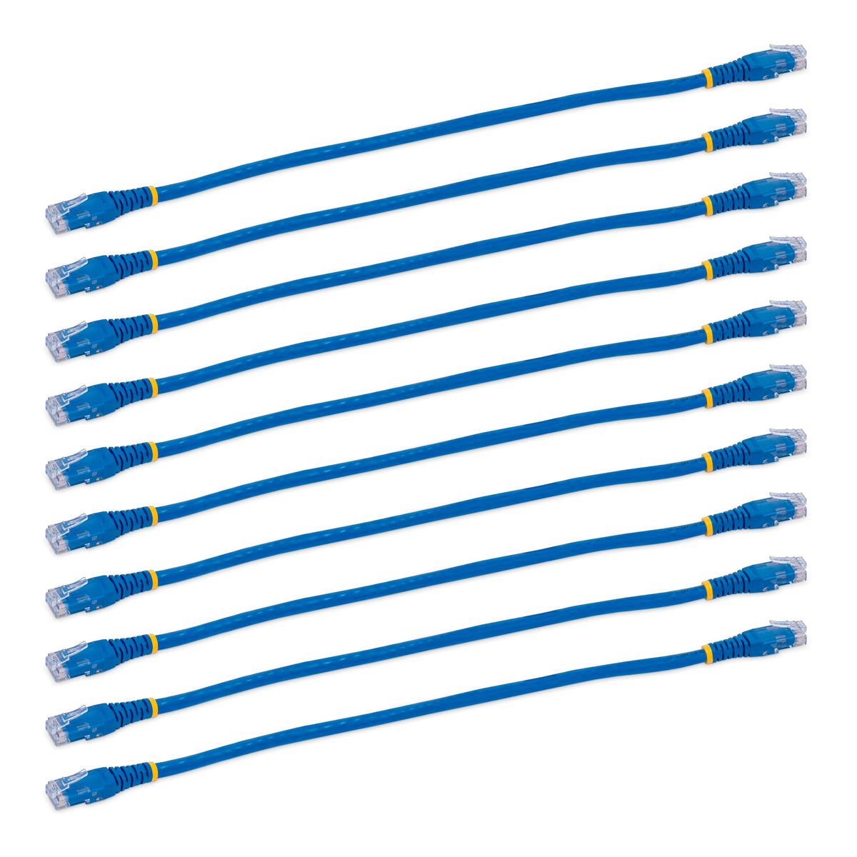 StarTech.com 1 ft. CAT6 Ethernet Cable - 10 Pack - ETL Verified - Blue CAT6 Patch Cord - Molded RJ45 Connectors - 24 AWG Copper Wire - UTP Cable
