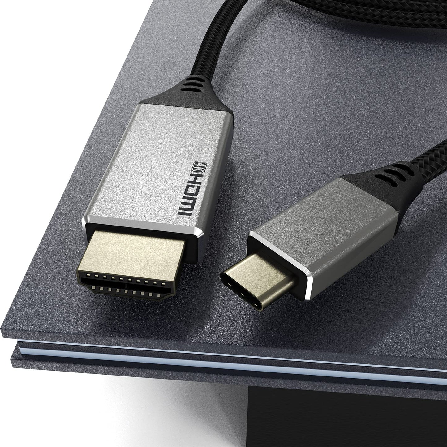 CGCWW USB C to HDMI Cable 3FT, 4K USB Type-C to HDMI Ports Nylon Braided Cable for Home Office
