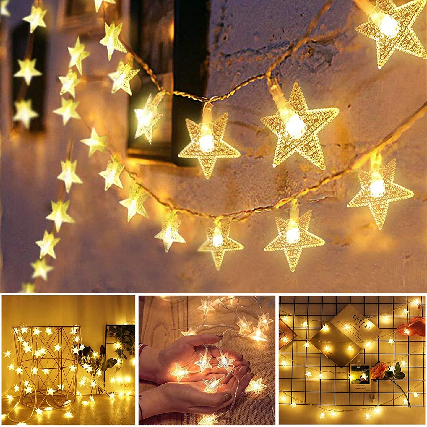 Merdeco Star String Lights, 10ft/3M 20 LED Plug in String Lights Warm White Fairy Lights for Birthday/Christmas/Wedding/Party Indoor Outdoor