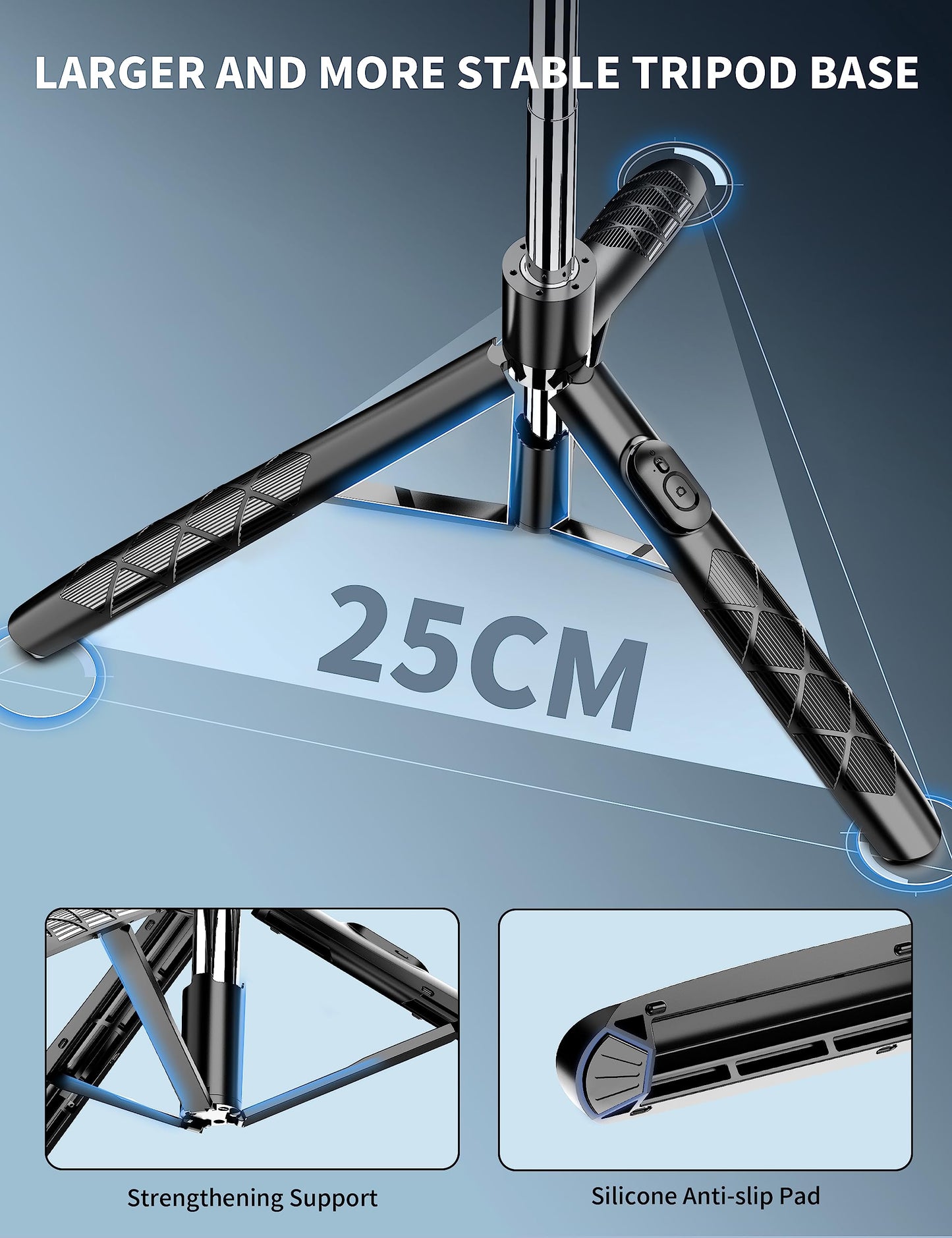 71" Phone Tripod & Selfie Stick, All in One Extendable Cell Phone Tripod with Wireless Remote, Tripods Stand for iPhone & Travel Selfie Stick 360°