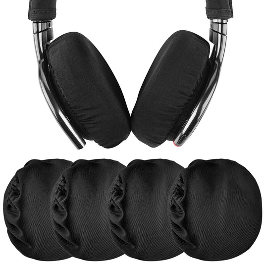 Geekria 2 Pairs Flex Fabric Headphones Ear Covers - Product Safety Certified - Washable & Stretchable Earcup Protectors for Over-Ear Headsets, Sweat