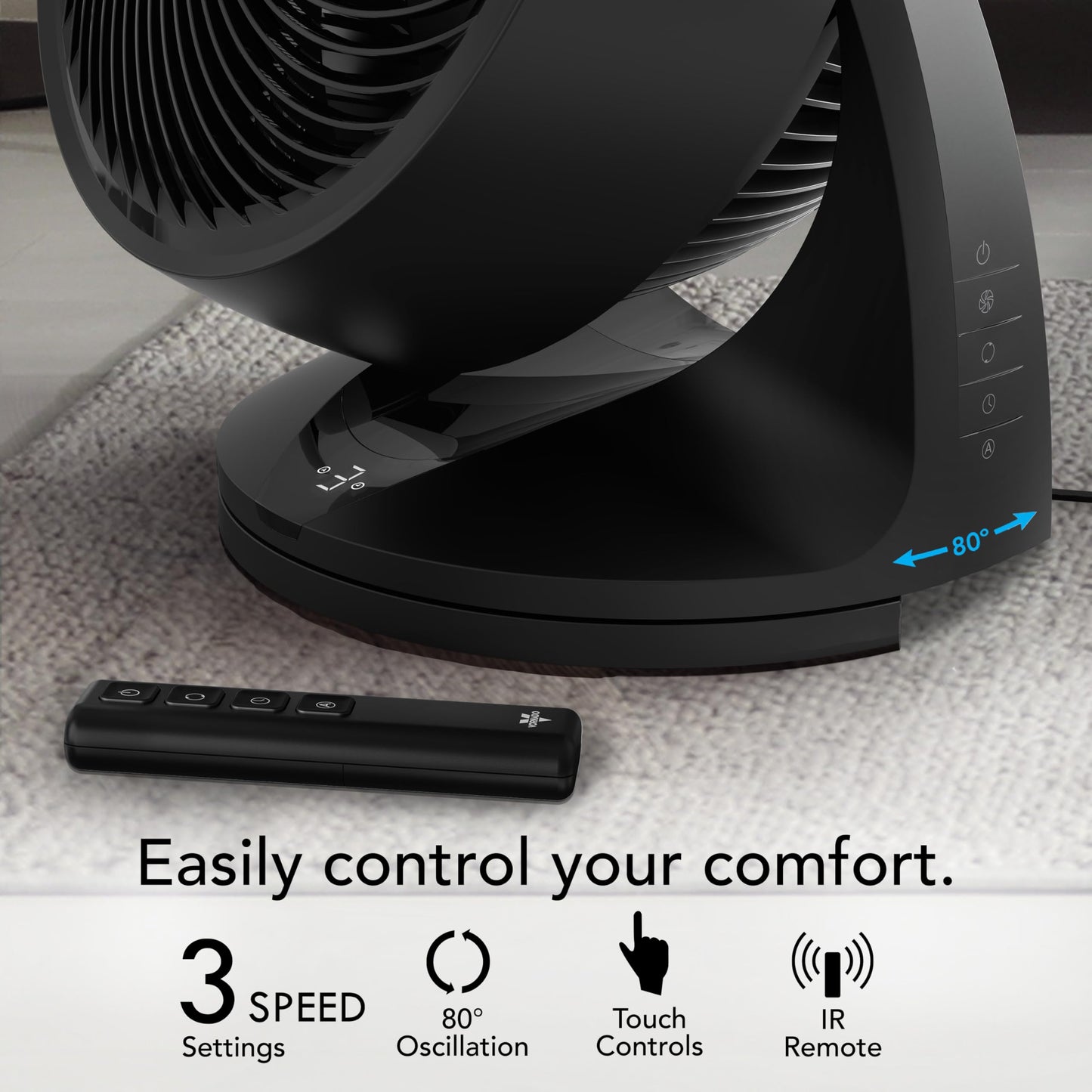Vornado 753 OSC Whole Room Air Circulator Fan with Oscillation, Included Remote, Auto Mode, Aromatherapy with Included Scent Pads, 3 Speeds