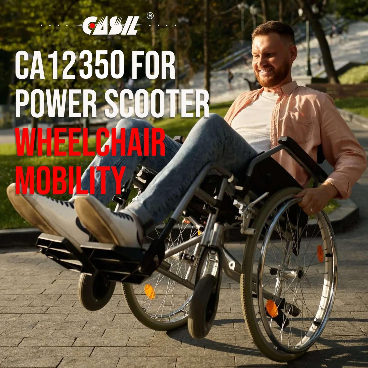 Casil 12V 35Ah Replacement Battery Compatible with Scooter Pride Mobility Jazzy Select Electric Wheelchair 2 Pack