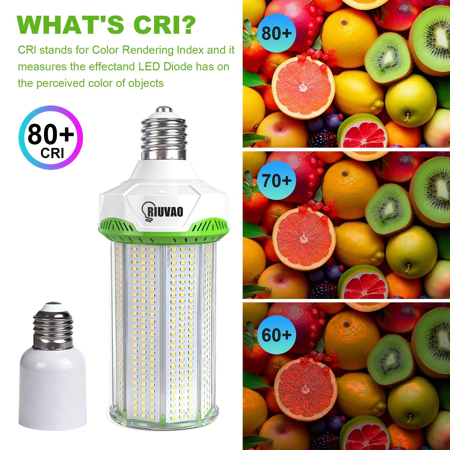 RIUVAO 2-Pack 150W LED Corn Light Bulbs,5000K 22500lm,E26/E39 Base,1500W Equivalent LED Corn Light Bulbs for Commercial Industrial Lighting Warehouse