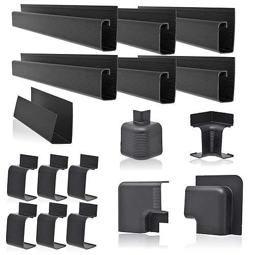 J Channel Cable Raceway System, 100” Total, Cable/Wire Management Solution for Desk, Home, Office, Kitchen, or Workshop, Includes Couplers to Cover