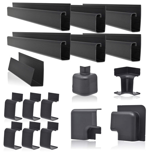 J Channel Cable Raceway System, 100” Total, Cable/Wire Management Solution for Desk, Home, Office, Kitchen, or Workshop, Includes Couplers to Cover