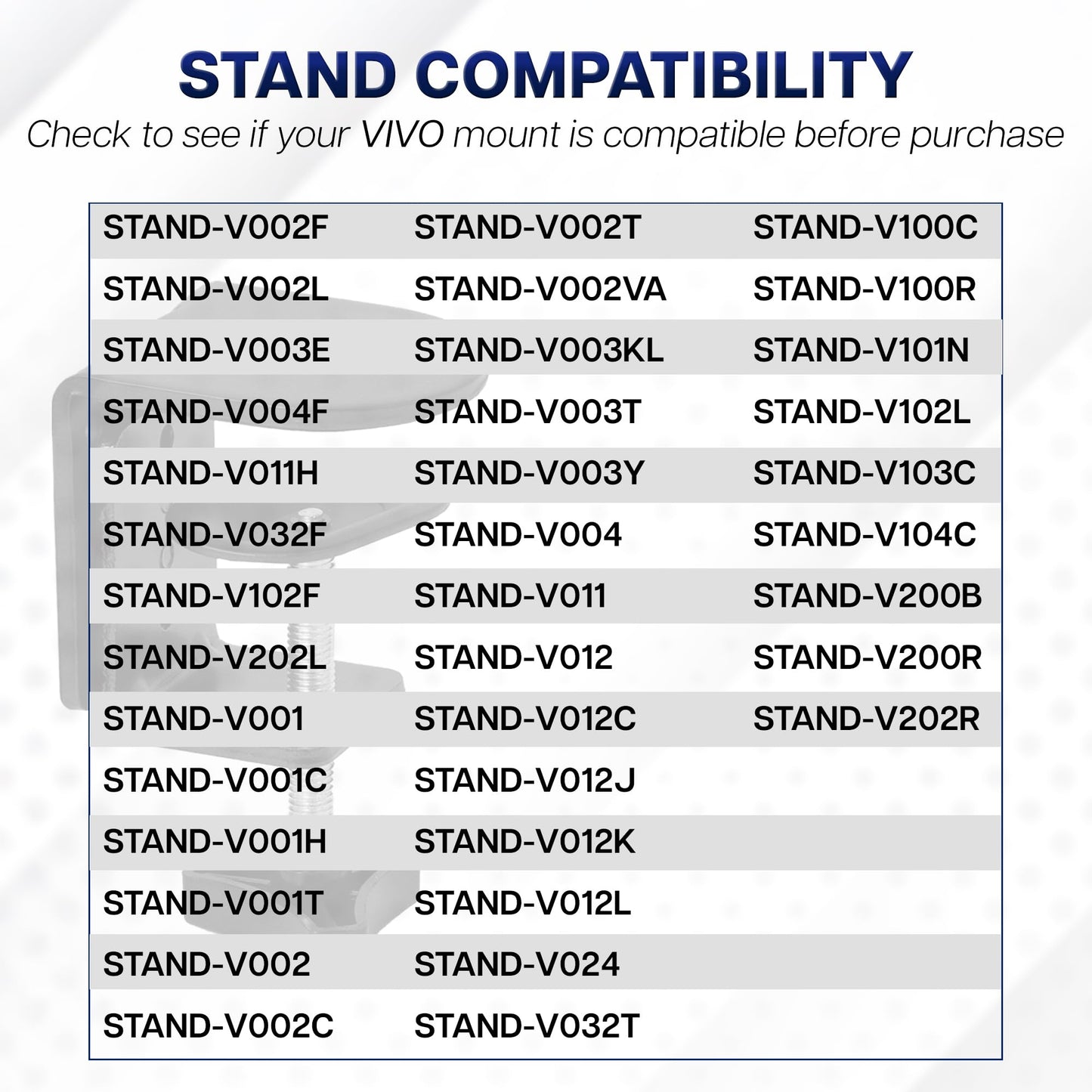 VIVO Heavy Duty Desk Clamp for Monitor Mount Desk Stand, No Scratch Universal Replacement C-clamp, Tabletop Surfaces up to 3.25 inches, Easy Install
