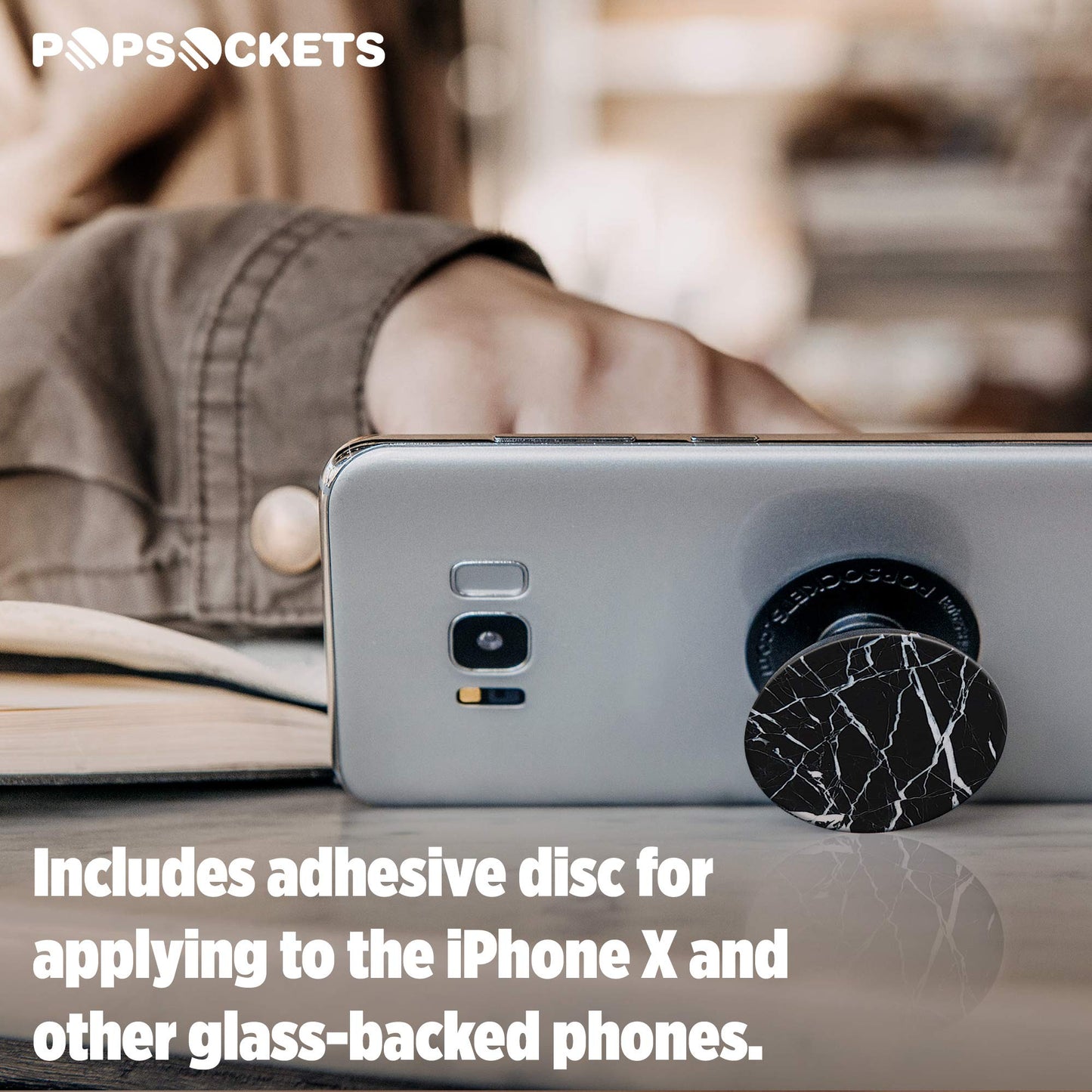 PopSockets: Collapsible Grip and Stand for Phones and Tablets - Black Marble