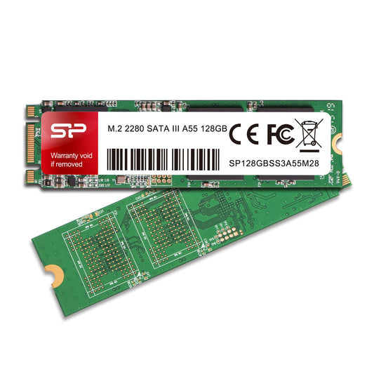Silicon Power 128GB A55 M.2 SSD (SLC Cache For Speed Boost) SATA III Internal Solid State Drive 2280 (SU128GBSS3A55M28AB)