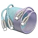 J&D USB C to USB C Cable, 2-Pack 6ft 60W Type C Fast Charging Nylon Braided Cable, Compatible with iPhone 16/15 Series, Samsung Galaxy S23, iPad Pro