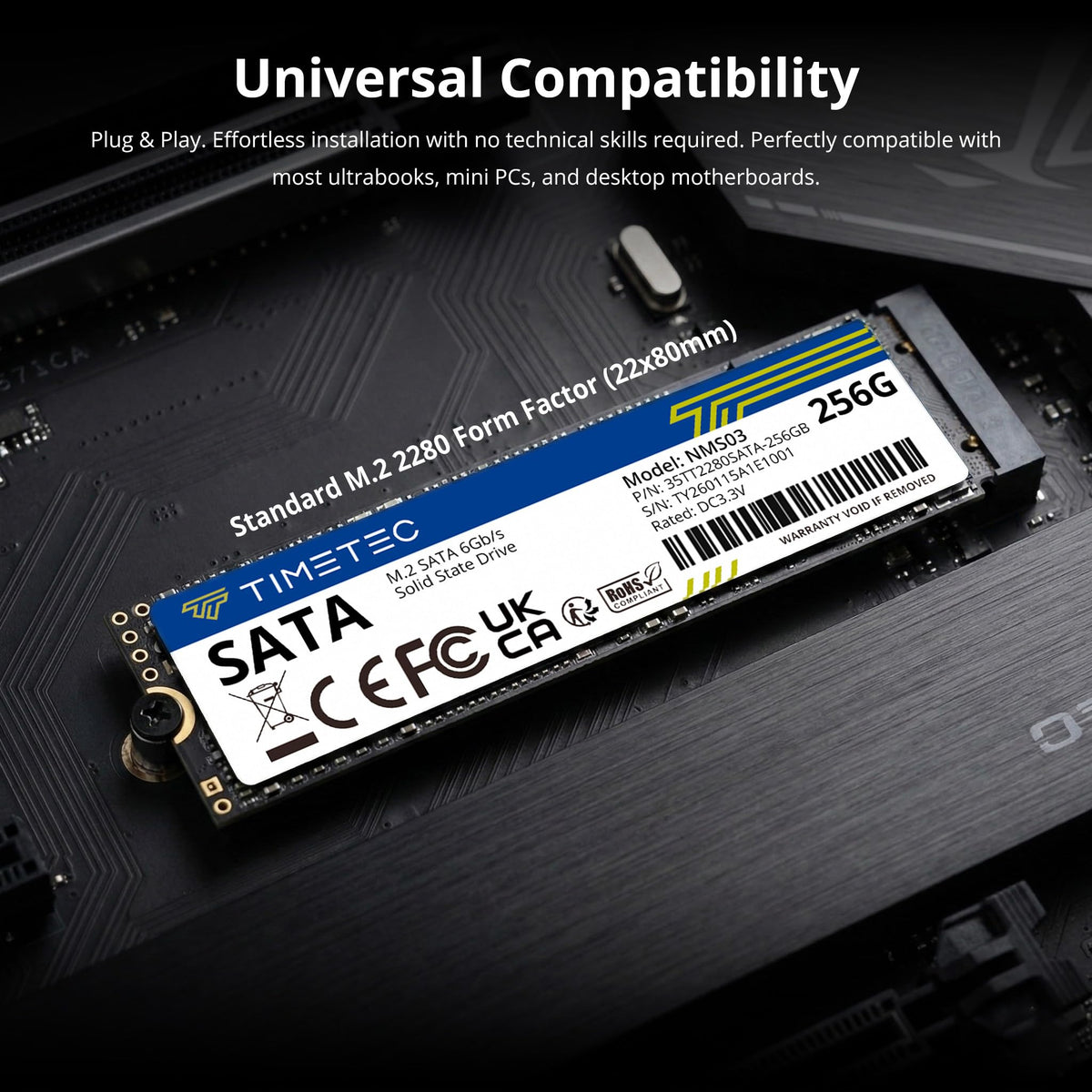 Timetec 256GBx2 (2 Pack) SSD 3D NAND TLC SATA III 6Gb/s M.2 2280 NGFF 128TBW Read Speed Up to 550MB/s SLC Cache Performance Boost Internal Solid State