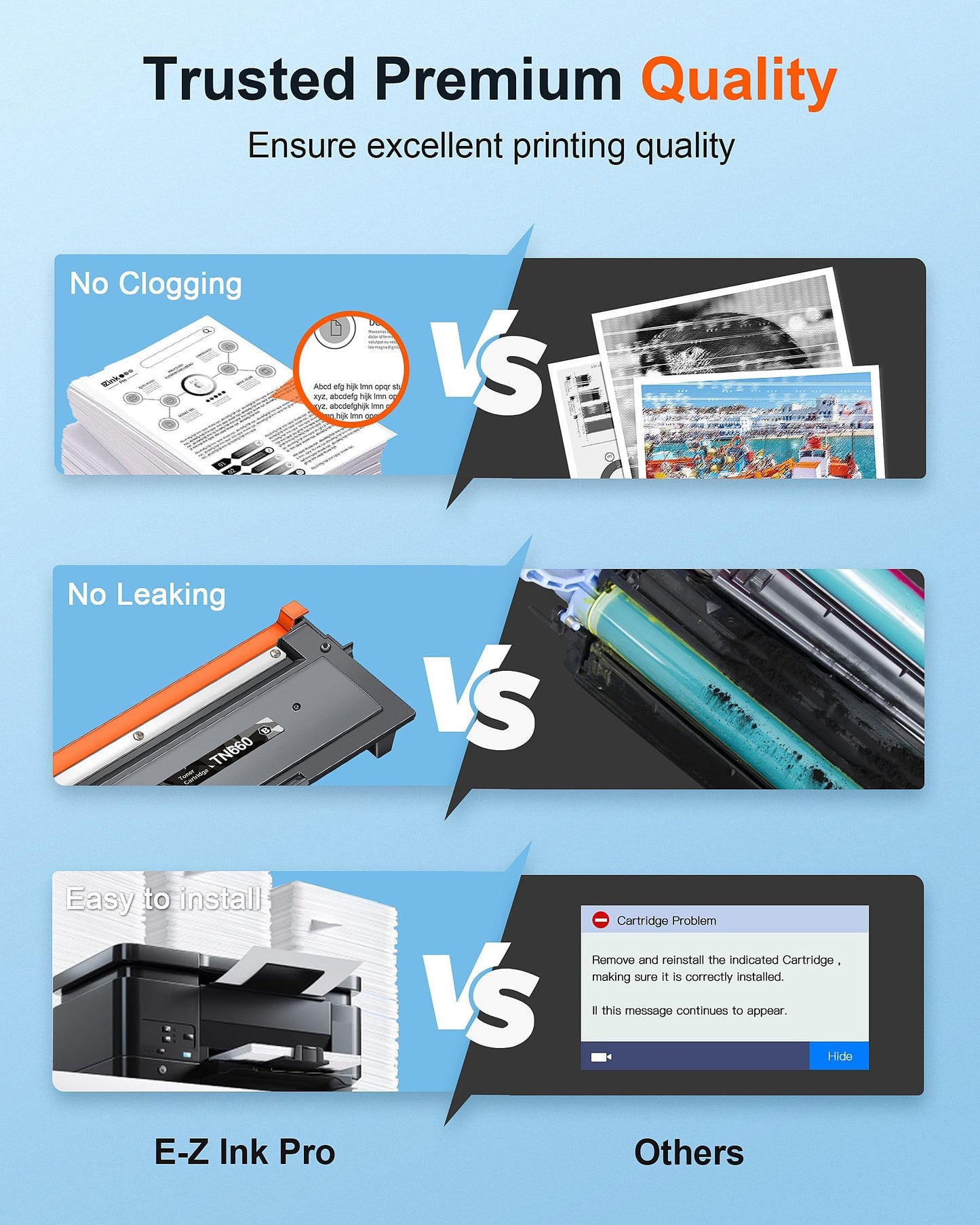 E-Z Ink Pro Compatible TN660 Toner Cartridge Replacement for Brother TN-660 TN660 TN630 High Yield to Use with HL-L2380DW HL-L2320D HL-L2340DW