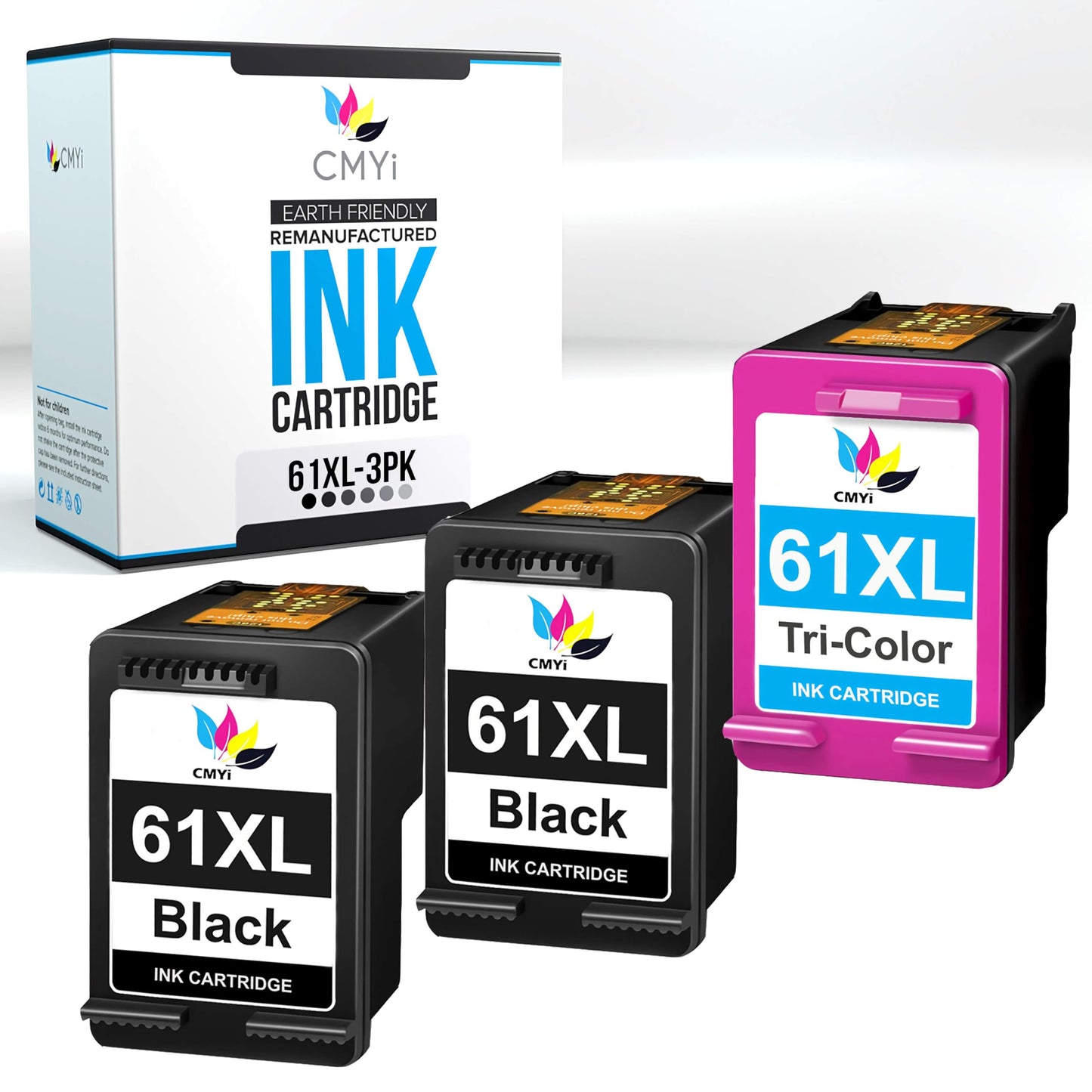 CMYi 61XL Replacement Combo Pack Ink Cartridges for HP DeskJet 1510, 1511, 1512, 1513, 1514, 2000, 2050, OfficeJet 2620, 2621, 2622, 4630, 4631, 4632