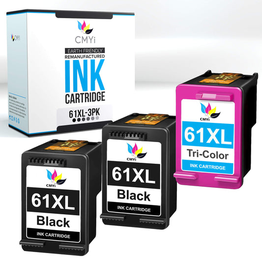 CMYi 61XL Replacement Combo Pack Ink Cartridges for HP DeskJet 1510, 1511, 1512, 1513, 1514, 2000, 2050, OfficeJet 2620, 2621, 2622, 4630, 4631, 4632