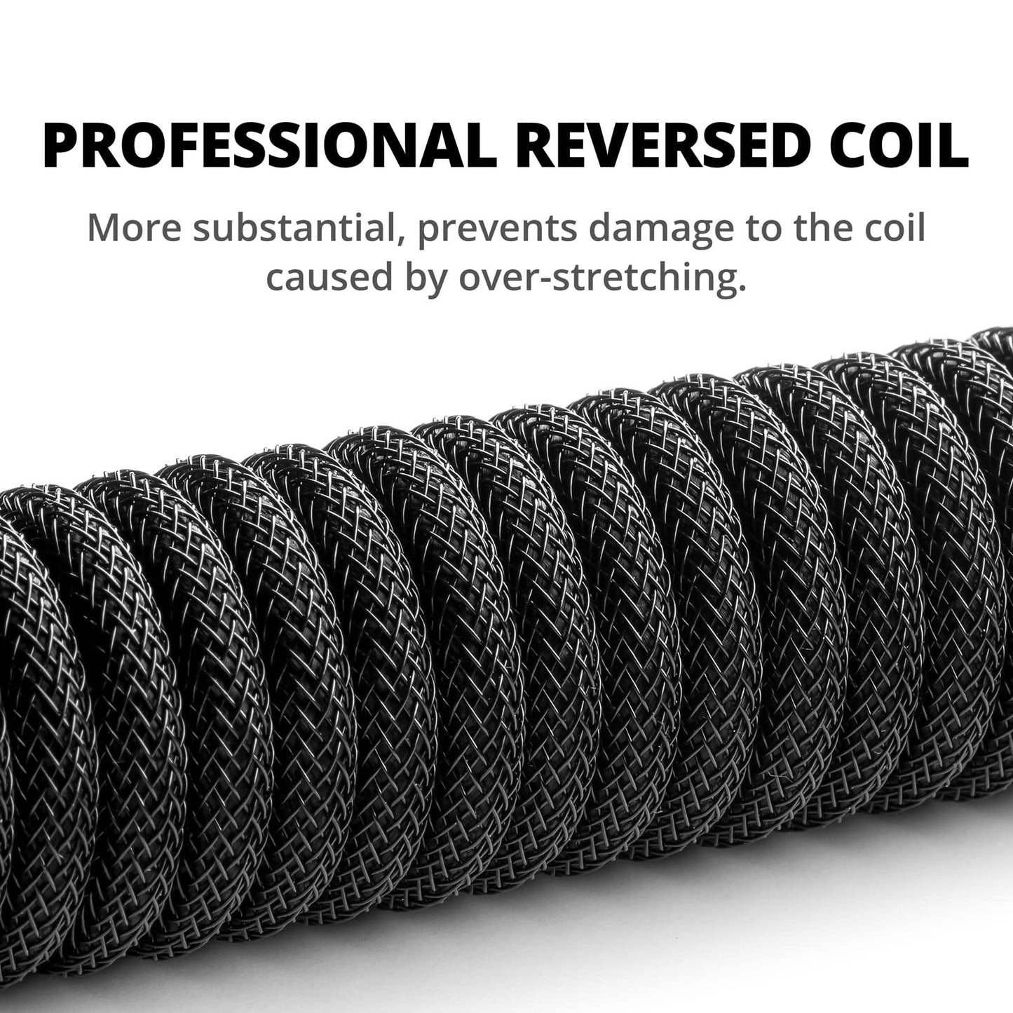 GUNMJO Pro Custom Coiled USB C Cable for Gaming Keyboard, Double-Sleeved Mechanical Keyboard Cable with Detachable Metal Aviator, 1.5M USB-C to USB-A