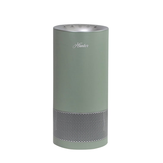 Hunter HP400 Round Air Purifier for Odors, and Allergens, Sage and Silver