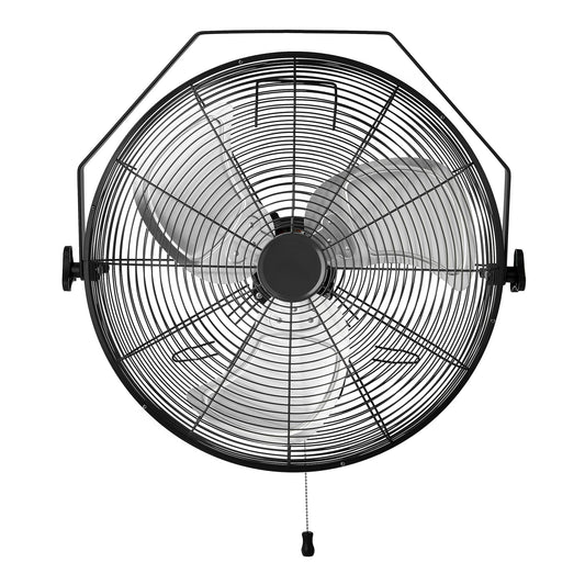 Amazon Basics 18" Indoor Wall-Mounted Industrial Fan with Three Speeds, High CFM, Heavy-Duty Metal Blades, Tilt Head, for Commercial Use, Warehouse