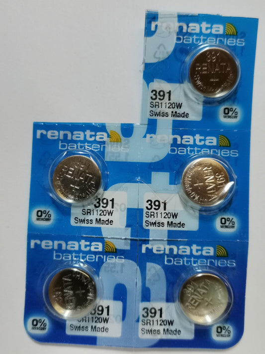 Renata Batteries 391 Silver Oxide Watch Battery (5 Pack)