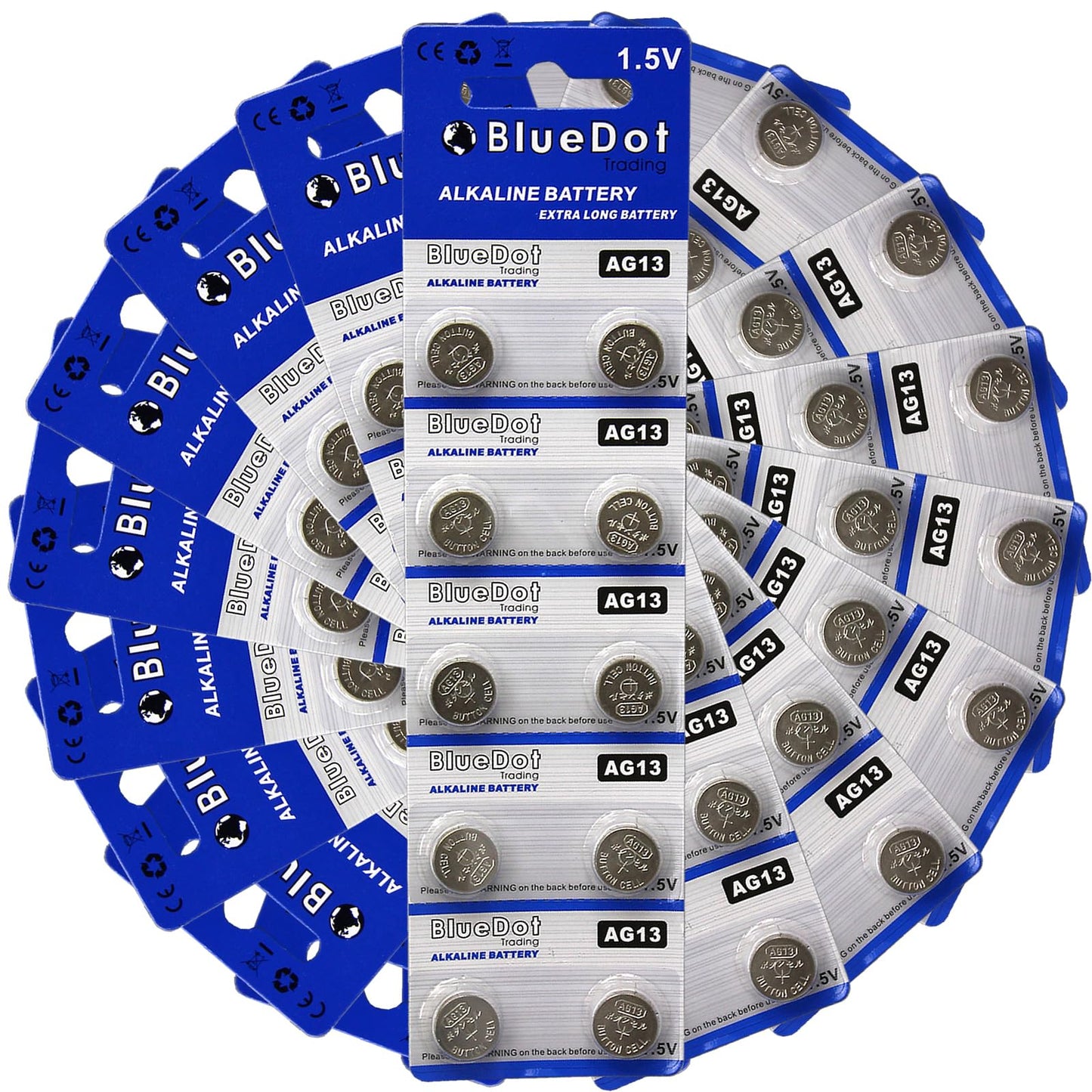 BlueDot Trading AG13 LR44 LR1154 SR44 A76 357A 303 357 LR44 Alkaline Button Coin Cell 1.5v Battery for Watches, calculators, and Toys, Quantity 10…
