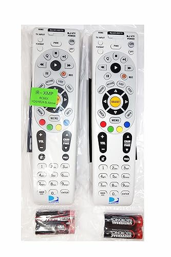 RC66X 2 Pack DirecTV RC66X IR Remote Control 2 Pack - Universal Programmable 4-Device for H24 H25 HR24 with XMP (+ All IRs), Batteries, Labels