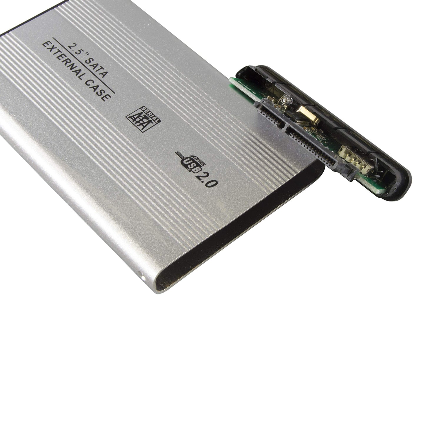 SANOXY 2.5-Inch USB 2.0 Aluminum External SATA Hard Drive Enclosure (Silver)