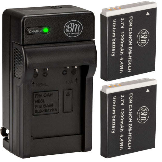 BM 2 NB-6LH Batteries and Charger for Canon PowerShot S120, SX170 is, SX260 HS, SX280 HS, SX500 is, SX510, SX520, SX530, SX540 HS, SX600 HS, SX610 HS