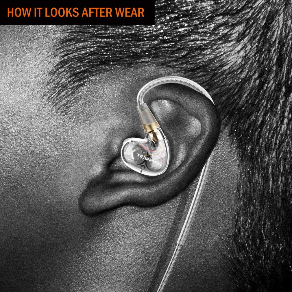 TENNMAK PRO Ear Head Replacement for SE846 SE535 SE425 SE215 LZ A4 A5 UE900 Pro Earbuds Earphone MMCX Cable (Clear)