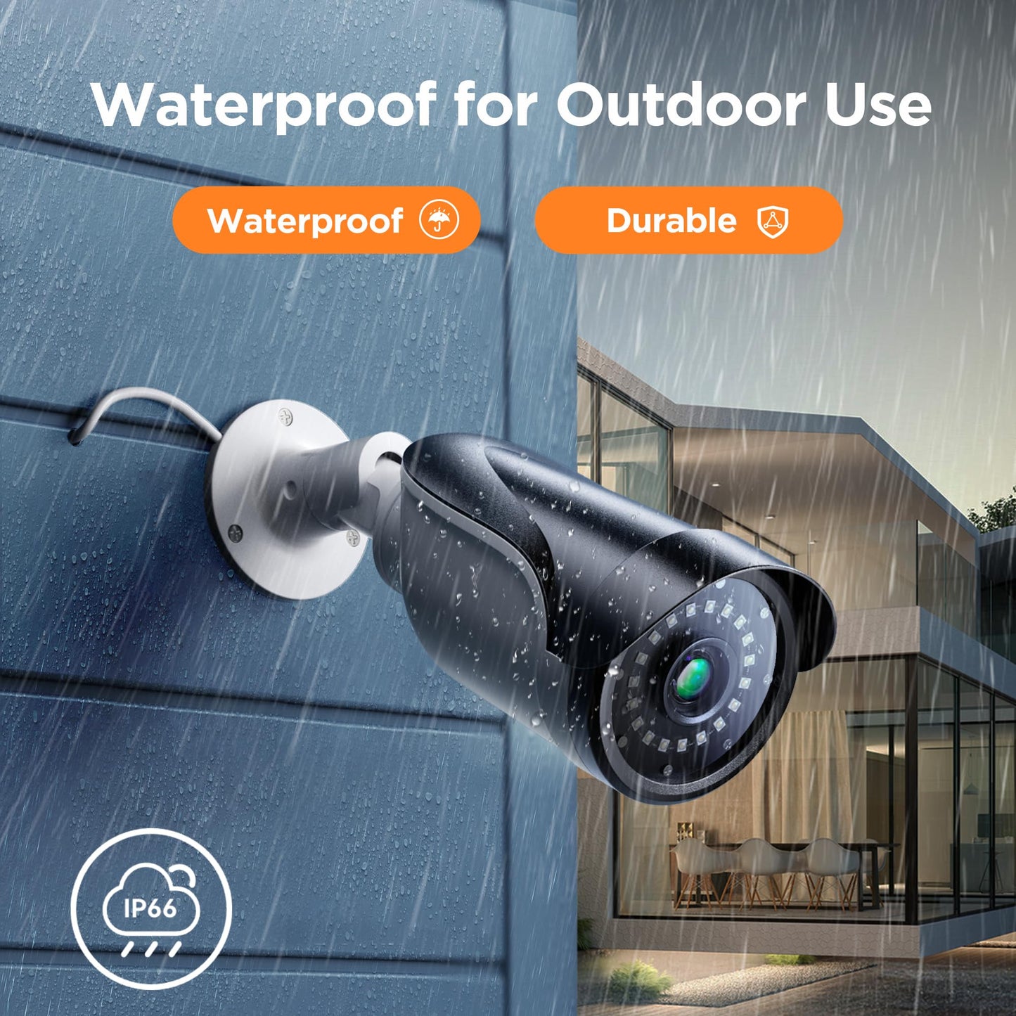TIGERSECU 1080P Long Range Bullet Security Camera for DVR, Weatheproof for Indoor/Outdoor Use, Hybrid 4-in-1 OSD Switch for TVI/CVI/AHD/CVBS DVRs