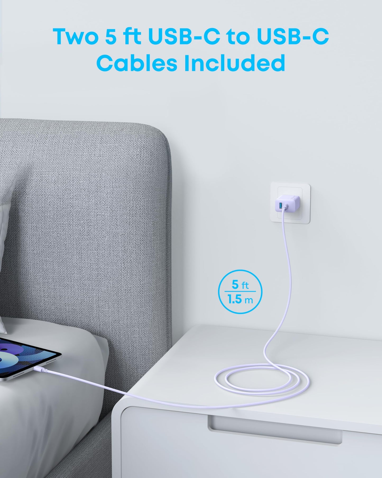 Anker iPhone Charger, 2-Pack 20W Fast USB C Charger Block, Type C Charger Fast Charging for iPhone 17/17 Pro Max/16 Series/iPad Pro and More (Purple