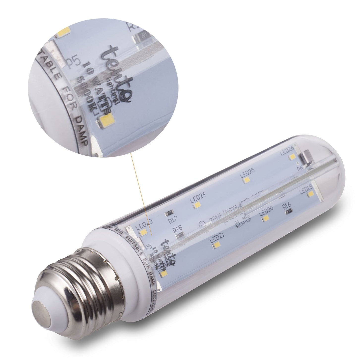 tento Lighting T10 LED Bulb 60W Clear Tubular, E26 Medium Base, Sub Zero Fridge and Freezer Lightbulb Replacement Aquarium UL Listed Energy Star Piano