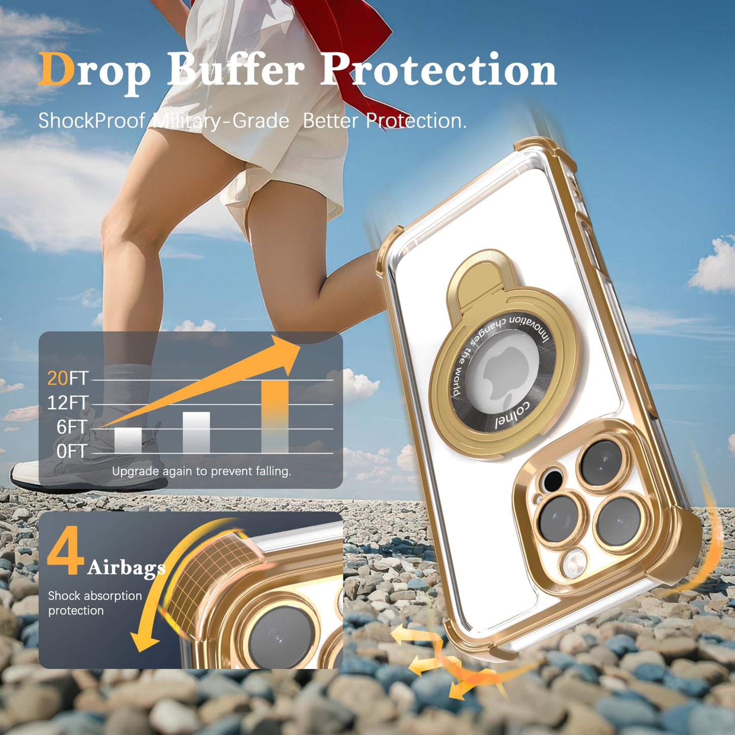 IAIYOXI for iPhone 13 Mini Case with Strong Magnetic Ring Stand, Military-Grade Shockproof, 4 Airbag Corners Protective, Fit for MagSafe, Kickstand